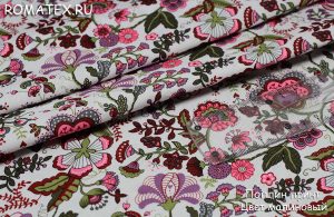 Ткань для одежды
 Поплин Русский узор цвет малиновый